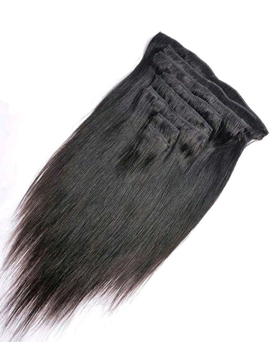 8Pcs Black Wavy One Set Clip In Extensions